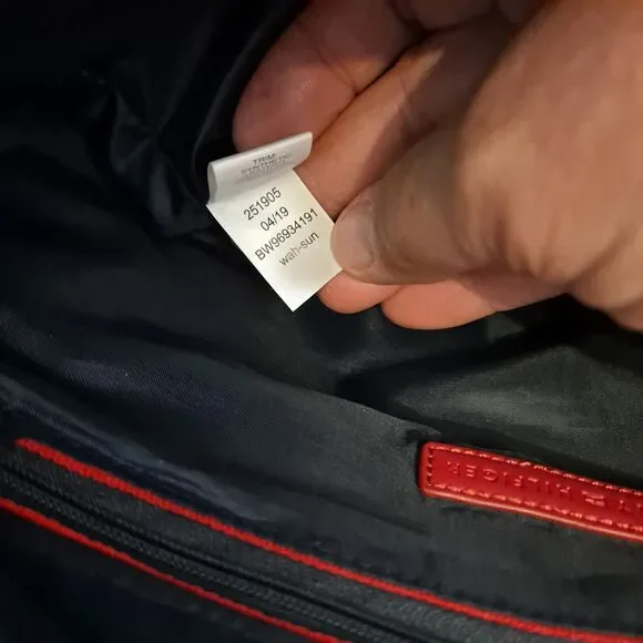 Tommy Hilfiger Shopper Tote Bag Signature TH Pattern Black 9-1/2"×10"×2-1/2" - Picture 13 of 15